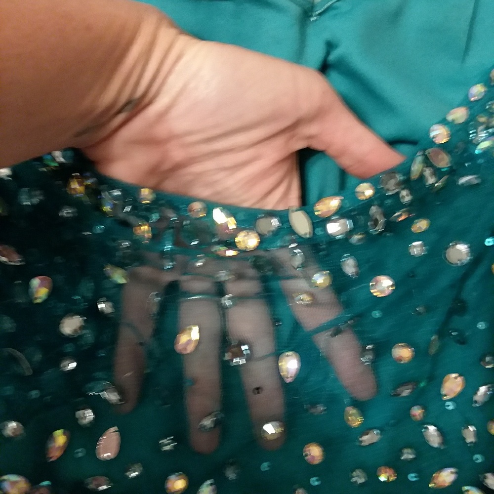 Rhinestone and Sequins Deb Formal Dress - Picture 6 of 8